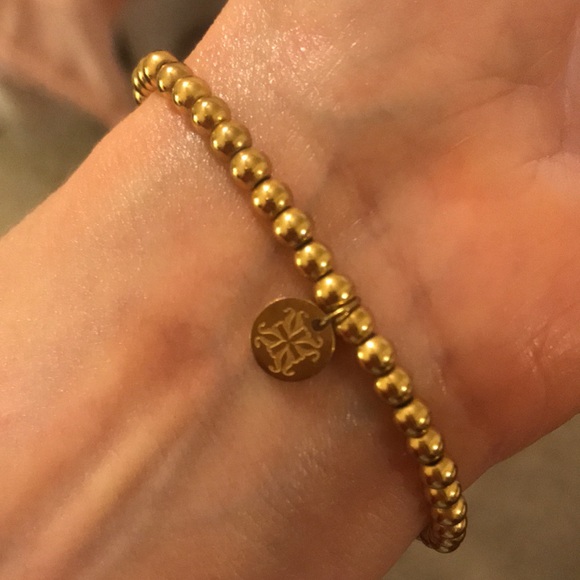 Rustic Cuff bracelet gold with blue gemstone - Picture 2 of 5